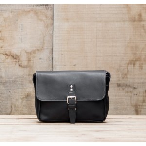 SAC CUIR NOIR  | Petit messager 